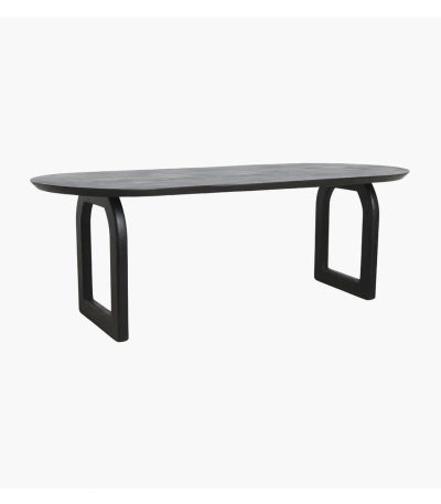 Bullnose dining table open base black 200 cm 0