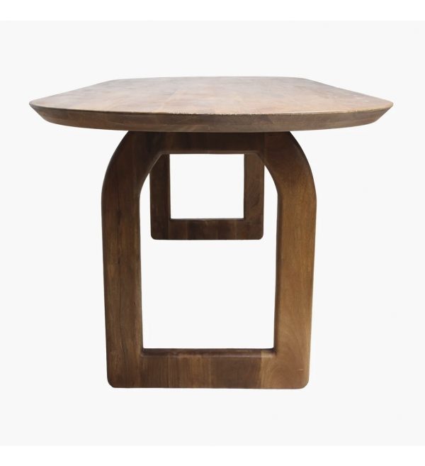 Bullnose dining table open base brown 240 cm 1