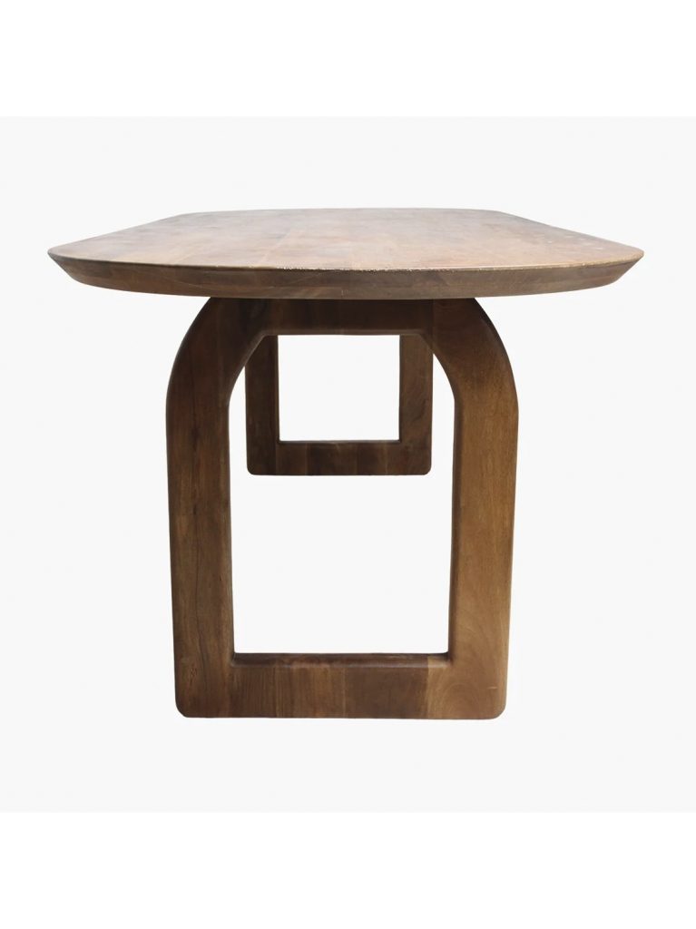 Bullnose dining table open base brown 240 cm 1