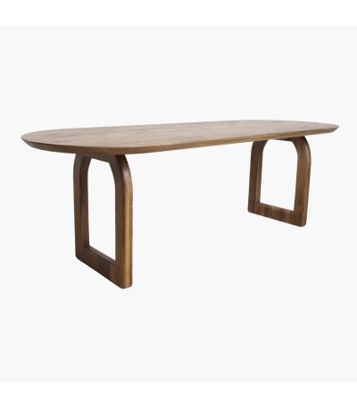 Bullnose dining table open base brown 240 cm