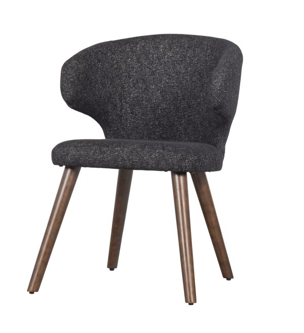 Cape dining chair melange fabric black