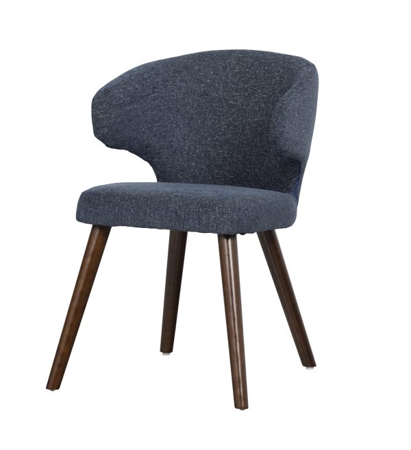 Cape dining chair melange fabric blue