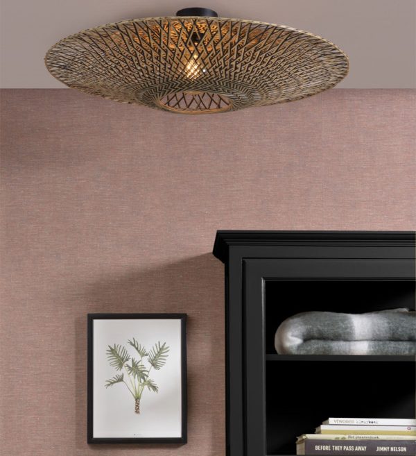 Ceiling lamp Bali dia.87x20cm blacknatural, L