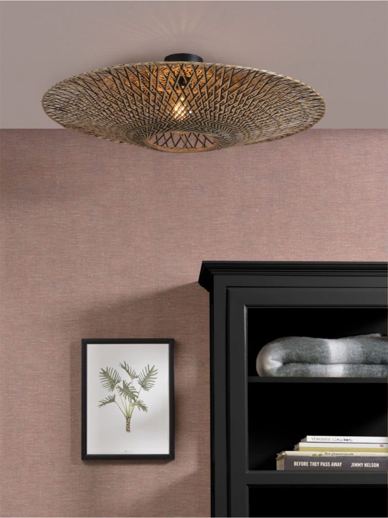 Ceiling lamp Bali dia.87x20cm blacknatural, L