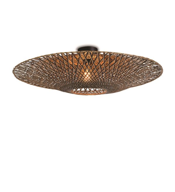 Ceiling lamp Bali dia.87x20cm blacknatural, L.1