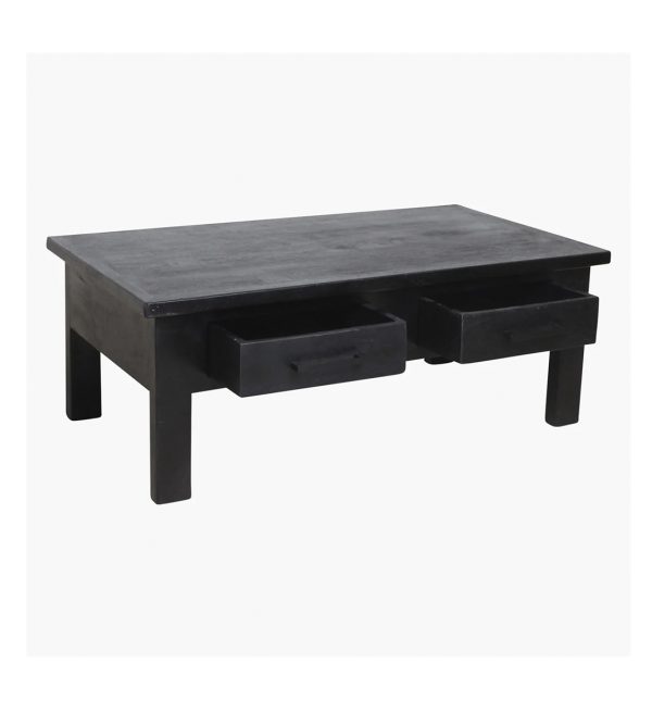 Factory coffee table 2 drawers black 1