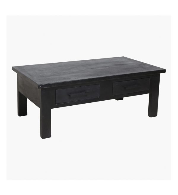Factory coffee table 2 drawers black