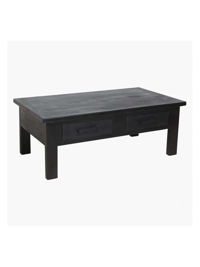 Factory coffee table 2 drawers black