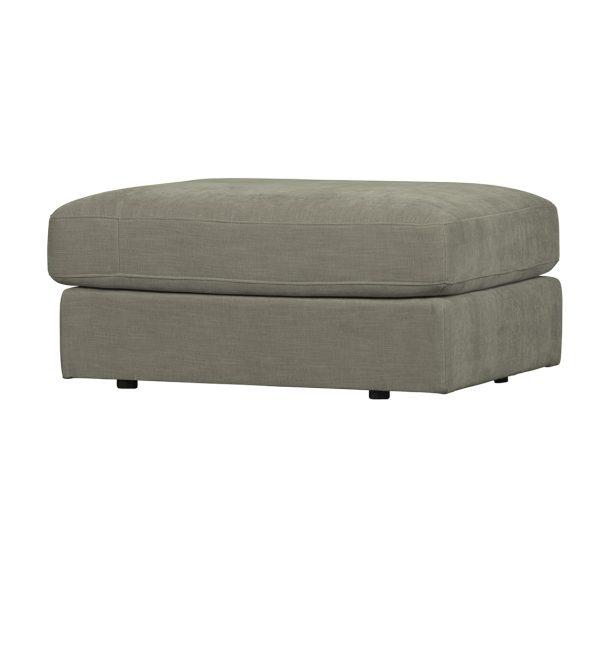 Family stool woven fabric warm grey