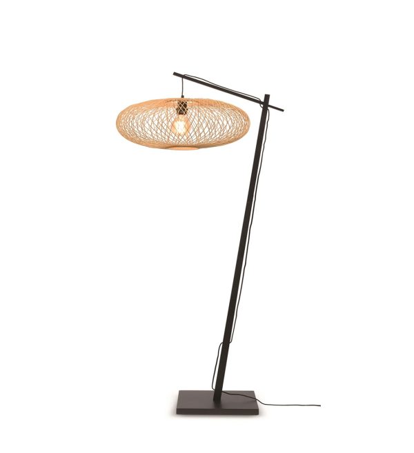 Floor lamp Cango bl. h.176cmshade 60x25cm, natural.1