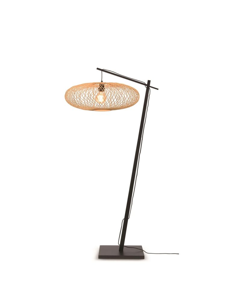 Floor lamp Cango bl. h.176cmshade 60x25cm, natural.1