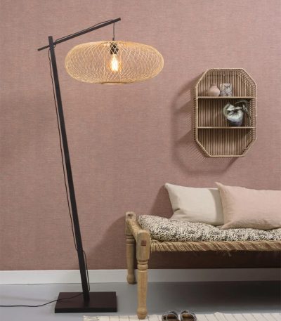 Floor lamp Cango bl. h.176cmshade 60x25cm, natural.2