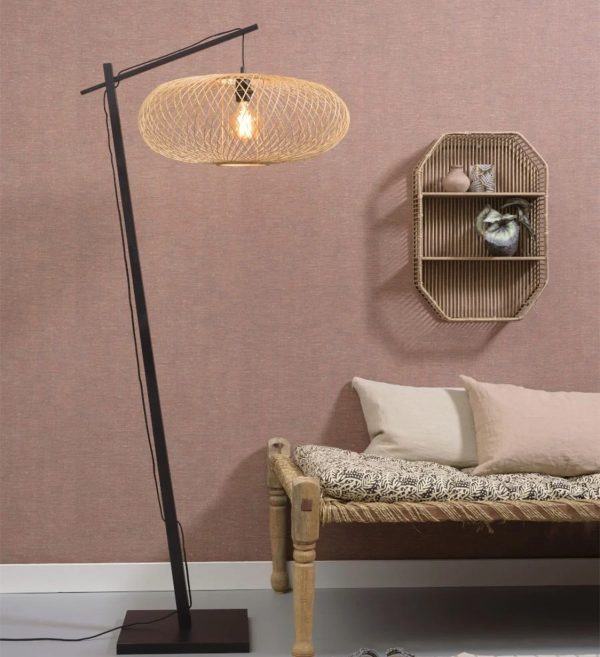 Floor lamp Cango bl. h.176cmshade 60x25cm, natural.2