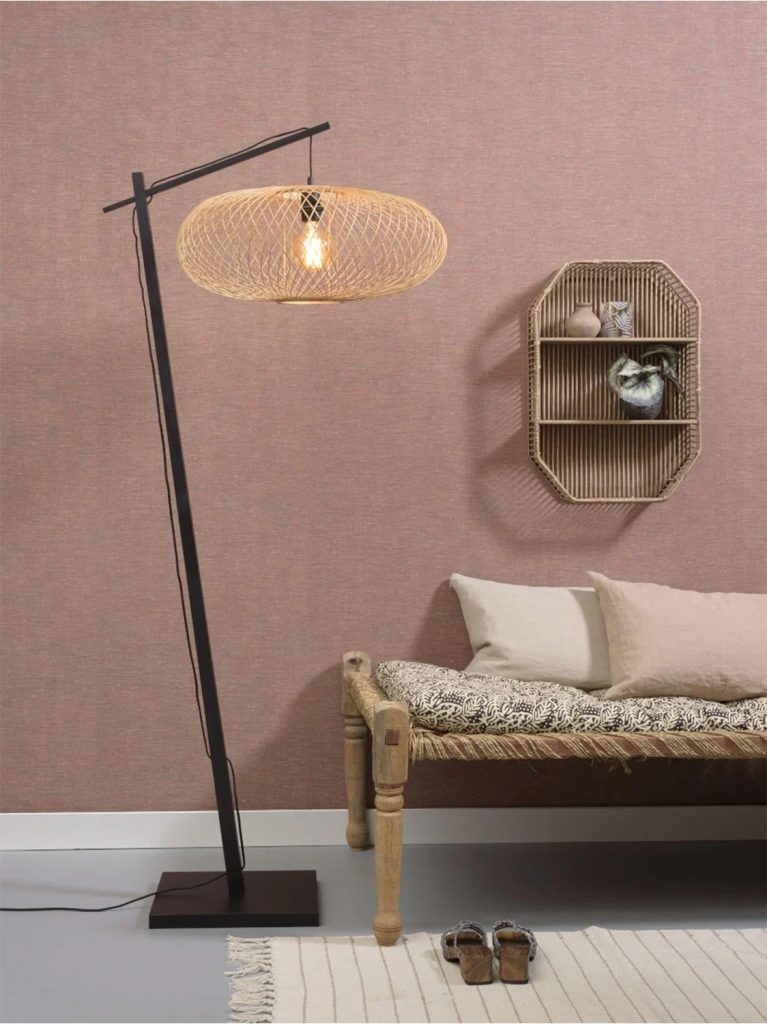 Floor lamp Cango bl. h.176cmshade 60x25cm, natural.2