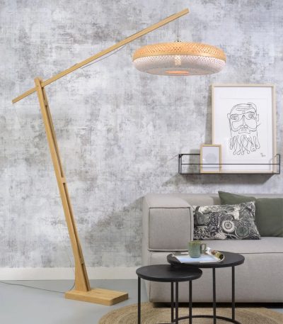 Floor lamp Palawan h.207cmshade 60x15cm natwh.