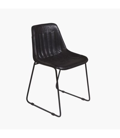 Glove leather dining chair vintage black