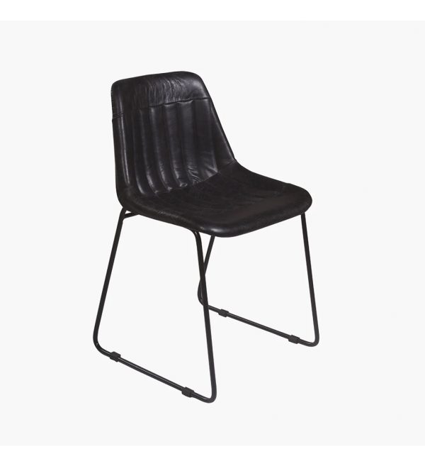 Glove leather dining chair vintage black