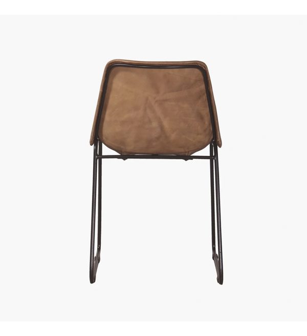 Glove leather dining chair vintage camel.2