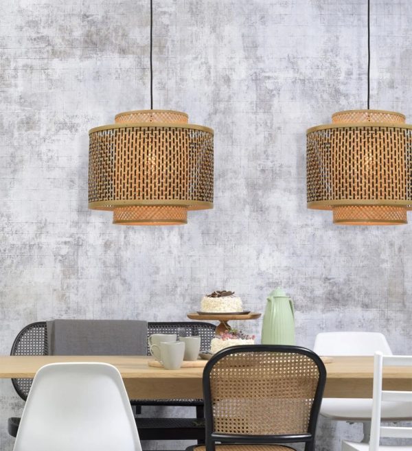 Hanging lamp Bhutan dia.40x34cm bl.nat. S.3