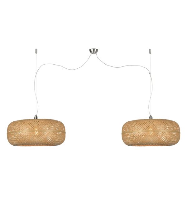 Hanging lamp Palawan bamboo 2 shade, natural.1