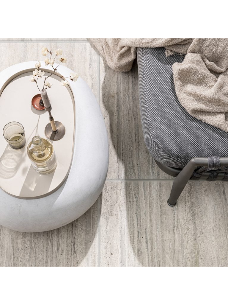 Pebble coffee table white 31x65x49 1