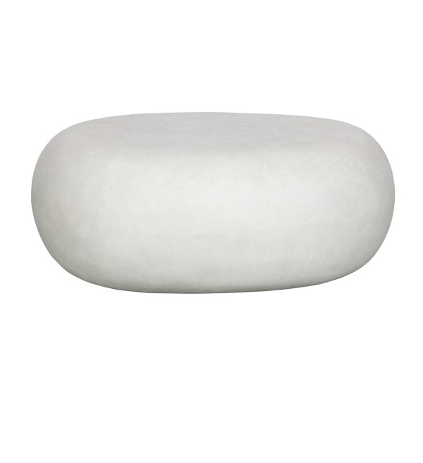Pebble coffee table white 31x65x49