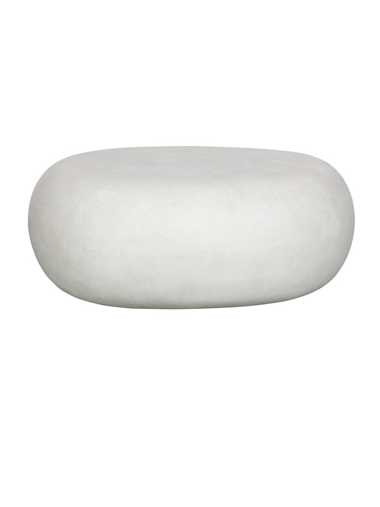 Pebble coffee table white 31x65x49