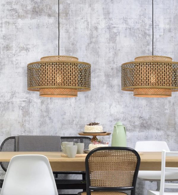 STROPNA VISEĆA LAMPA Bhutan dia.50x30cm bl.nat. L.2