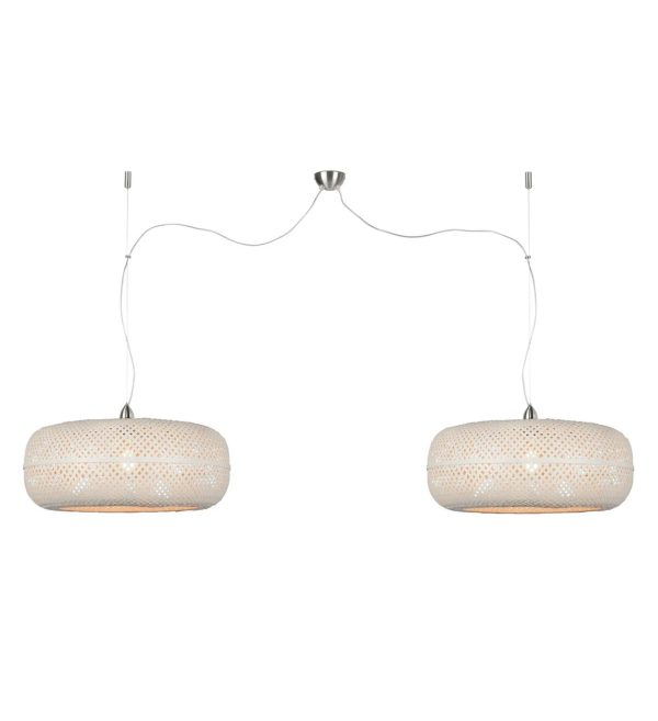 STROPNA VISEĆA LAMPA Palawan bamboo 2 shade,white.1