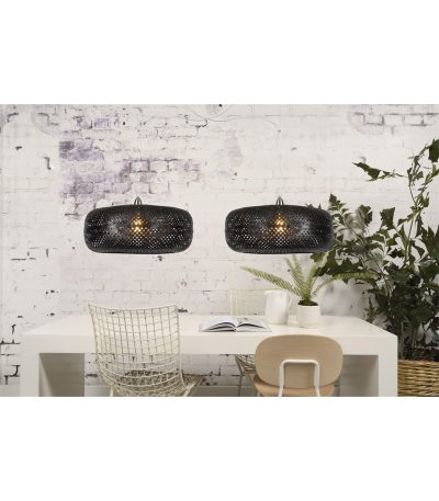 STROPNA VISEĆA LAMPA Palawan bamboo1 shade, black.3