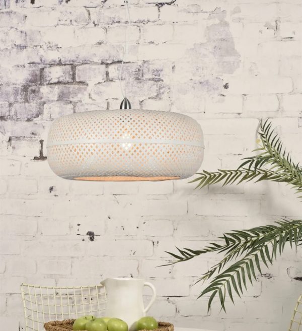 STROPNA VISEĆA LAMPA Palawan bamboo1 shade,white