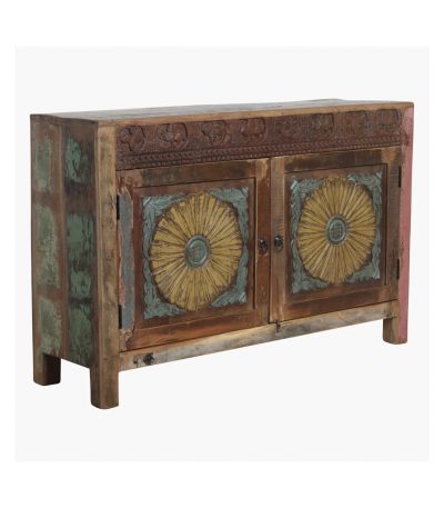 Scrapwood sunflower door commode