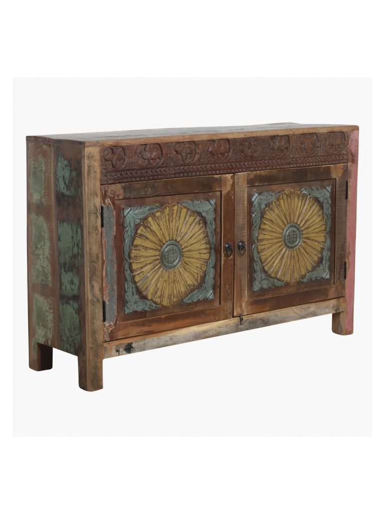 Scrapwood sunflower door commode