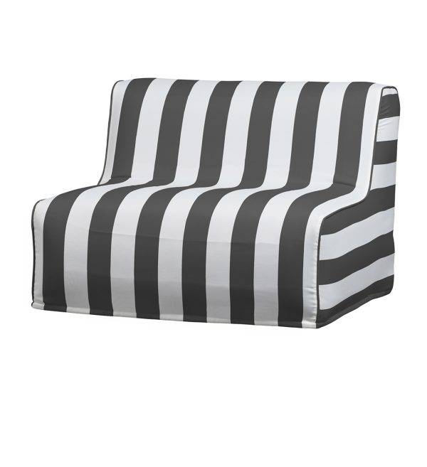 Sit on air inflatable armchair striped blackwhite