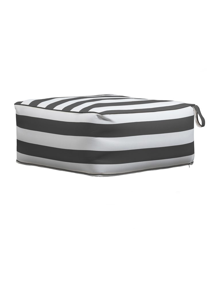 Sit on air inflatable pouf striped blackwhite