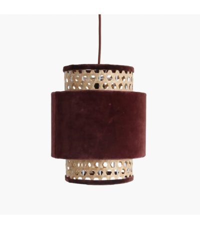 Velvet lamp cilinder small burgundy