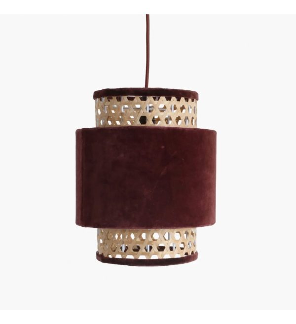 Velvet lamp cilinder small burgundy
