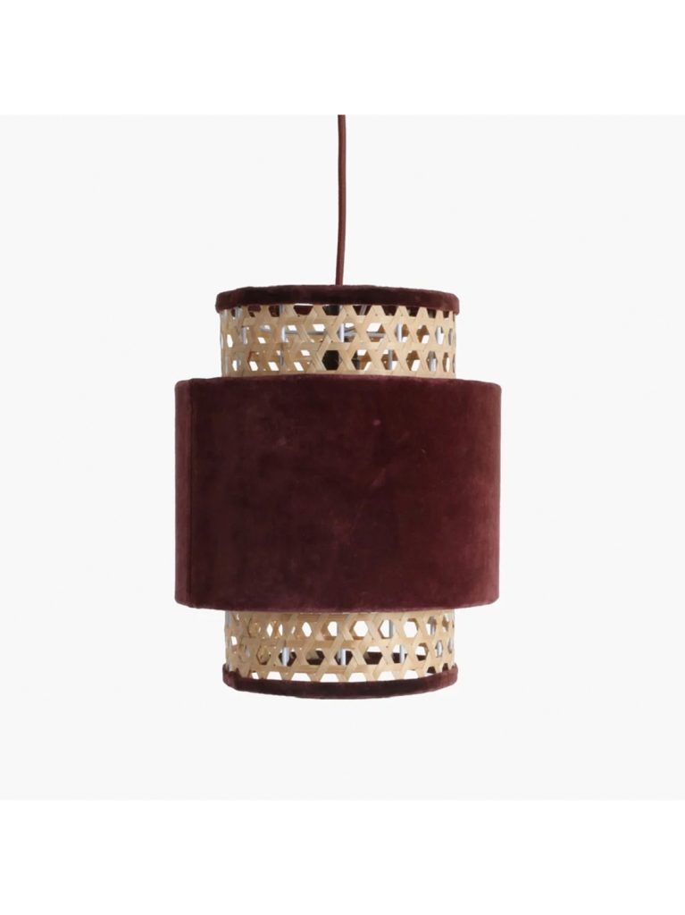 Velvet lamp cilinder small burgundy