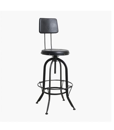 Vintage mango machinist bar stool black top