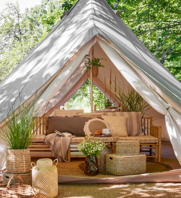 LANTERNA Madlin wGlass, Nature, Bamboo 1