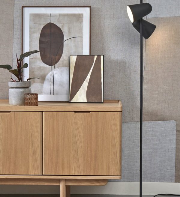 PODNA LAMPA Salamanca 2 shade h.145x28cm, black.2