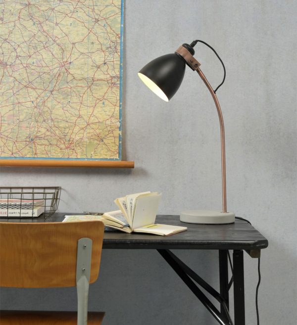 STOLNA LAMPA Copper tube Denver, crna