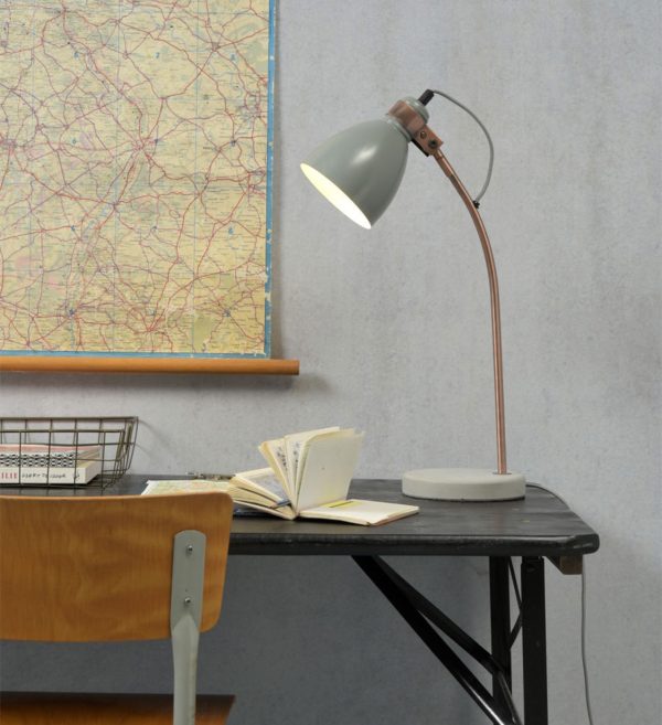 STOLNA LAMPA Copper tube Denver, l.siva