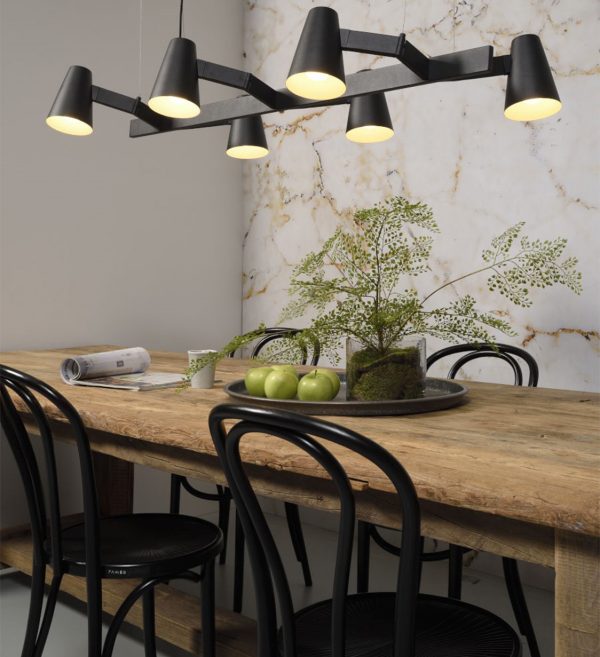 STROPNA LAMPA Biarritz 6 arm,crna.2