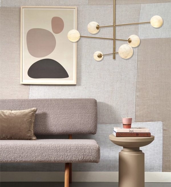 STROPNA LAMPA Carrara 3 arm6 globe bijeli mramorni otisakzlato.3