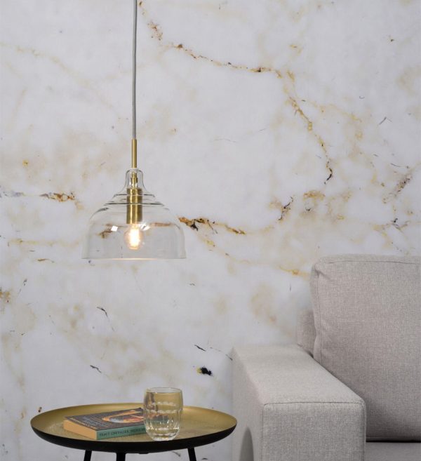 STROPNA LAMPA staklo Bruxelles prozirnozlatno, okruglo.2