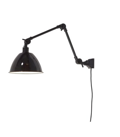 Wall lamp Amsterdam enamel shade black, M.2