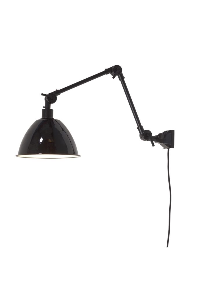 Wall lamp Amsterdam enamel shade black, M.2