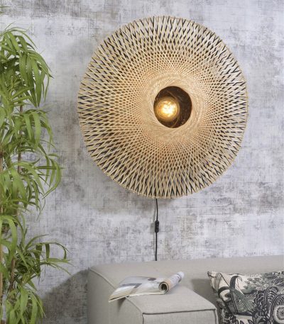 Wall lamp Kalimantan bamboo flat, L