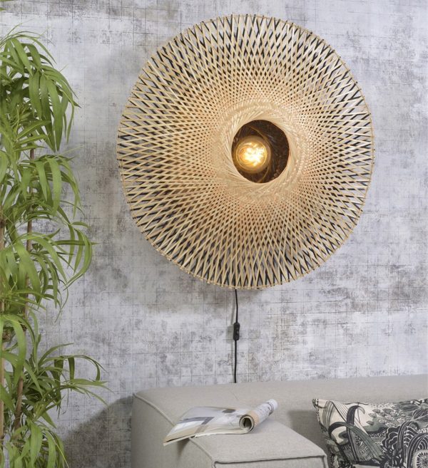 Wall lamp Kalimantan bamboo flat, L